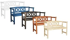 Impag® Gartenbank mit Kreuzlehne - Wetterfest lasiert Weiß