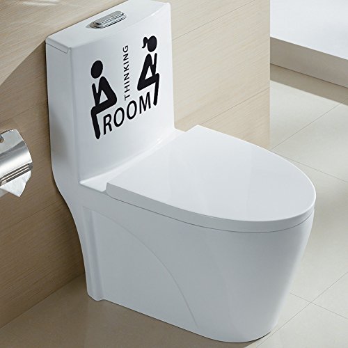 Demiawaking Wand-Paster Wandaufkleber Kreativ Sticker Aufkleber Wallpaper für Toilette Fenster Wand Hintergrund Dekoration DIY Cartoon „Thinking Room“ - 5