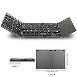 Tastiera Pieghevole Bluetooth Wireless con Touchpad Ultra Slim. Compatibile con Windows, Android e iOS, Smart Phone, TV