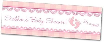 It's a Girl! Pink Baby Shower Personalised Party Banner 36 x 12 inches - Add the mum to be's name!