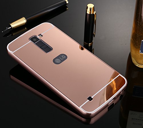 Funda Espejo para LG K10 2016 Aluminio Metal Carcasa Color Rosado reviews Funda Espejo para LG K10 2016 Aluminio Metal Carcasa Color Rosado