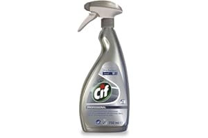 ‎CIF PROFESSIONAL Cif Pro Formula Edelstahlreiniger für Theken und Küchen. Parfümfrei für Gastronomie und Lebensmittelbereiche, professionelle Formulierung, 6 x 750ml