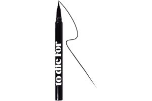 KRASH KOSMETICS Delineador Ojos Negro Líquido To Die For CARBON BLACK - Formula Waterproof 24h Larga Duración - Aplicador de Fieltro Punta Fina - Vegano y Cruelty Free