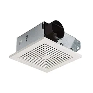 Broan 688 Ceiling and Wall Mount Fan, 50 CFM 4.0 Sones, White Plastic Grille