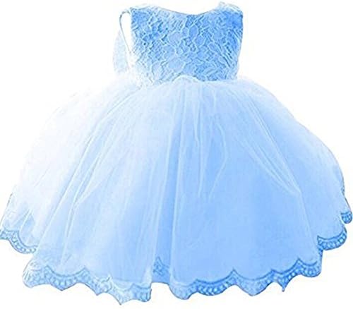 SZHS Baby Girl Dress Christening Baptism Gowns Sequined Formal Dress(Blue,18-24M)