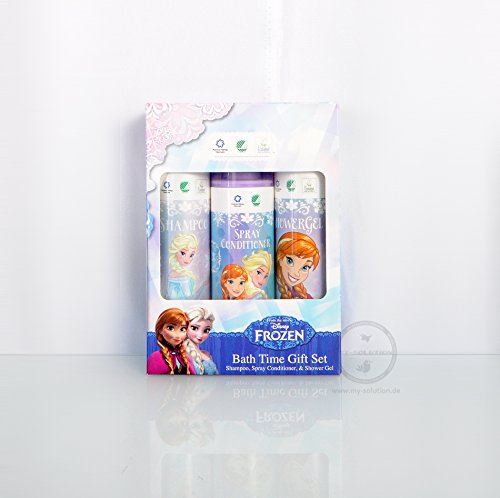 Disney Die Eiskönigin Elsa Anna Olaf Geschenkset Inhalt: 3 Flaschen je 200ml (100ml/2,50 EUR) Shampoo, Spray Conditioner, Duschgel - 3