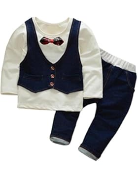 Omiky® 2pcs Kleinkind Baby Jungen scherzt Hemd Tops + Long Hosen Kleider Outfits Gentleman Set