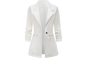 Tomwell Femme Élégant Blazer Femme Chic Veste Blazers Veste De Costume Manche Longue OL Bureau Affaires Pockets Boutons Costume Blouson Jackets Cardigan Blazer