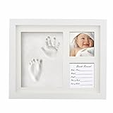 ZSTmei Baby Handabdruck und Fußabdruck Bilderrahmen Baby Hand Foot Print mit 2 Teiliger Rahmen für Foto Babyandenken Baby Andenken