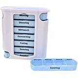 M&H-24 - Medikamentendosierer Pillendose Pillenbox Tablettendose Tablettenbox Wochendosierer 7 Tage