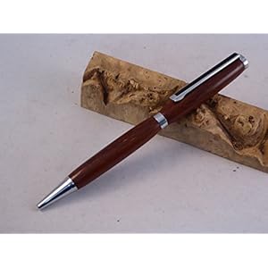 Schreibgerät-Unikat-Kugelschreiber Bongossi Holz handgedrechselt Edelholz