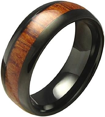 Tungsten Men's Ring Black Wood Ring Men's Ring # 65