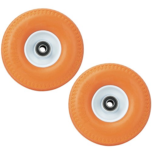 2x Gummirad PU Sackkarrenrad Reifen Vollgummi Ø 260 mm 4.10/3.50-4 Sackkarre TK04-2