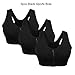 Produktbild DAGUAISHOU Sport Bra3Pcs Frauen Reißverschluss Push Up Sport-Büstenhalter Plus Größe Gepolsterte Wirefree Atmungsaktiv Sport Tops Fitness Gym Yoga Sport-BH-Oberteil, 3Pcs Schwarz, M