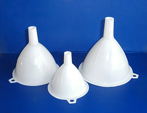 3x TRICHTER Set Ø 90/80/60mm weiß Kunststoff Einfülltrichter Fülltrichter 82