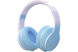 Usoun Słuchawki Bluetooth nauszne dla dzieci,bezprzewodowe słuchawki Bluetooth z mikrofonem,składany,bezprzewodowy/przewodowy zestaw słuchawkowy stereo,słuchawki dla dzieci dla chłopców, (Niebieski)