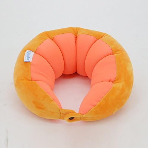 uus Simple Lovely Travel U-shaped Pillow Pure Color Foam Microparticles Inside Car Neckrest Pillow Office Nap Pillow Orange 78*12cm