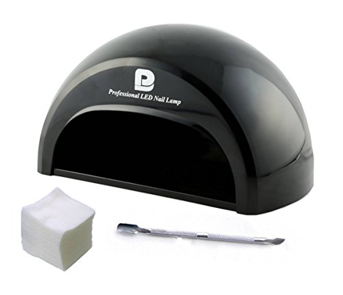 Proxima Direct® 12W Black LED Nail Dryer Lamp Manicure Art For Shallec UV Gel Polish with Auto 30s Sensor + Cuticle Pusher and Lint Free Wipe