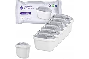 Haysen & Clarvis Wkłady filtrujące do wody kompatybilne z Brita Maxtra, PearlCo, BWT, Dafi (zestaw 6 szt.)