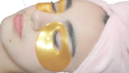 1 x Pair IB Collagen Crystal Skin Care Series 24K Hydrolized Silk Full Eye Mask- Puffiness Wrinkles Dark Circles Whitening Moisturising Anti Wrinkle Oil Control Pore Reducer Treatment- Choose From Gold, White or Black (Gold)