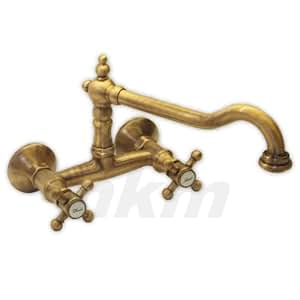 Rustikale 2-Griff Brückenarmatur | Wandarmatur Accademia 7014 Alt