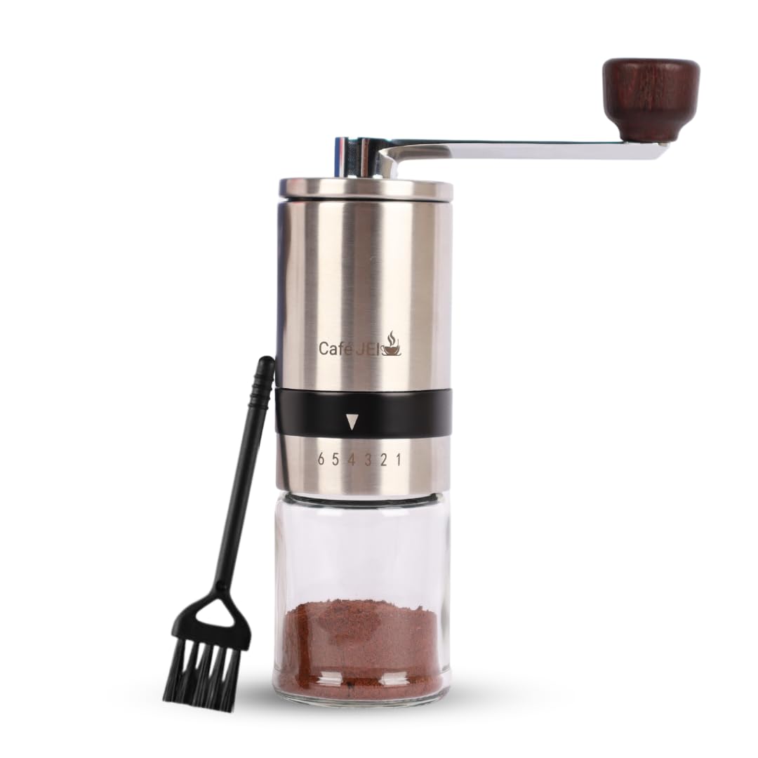 Cafe JEI Manual Coffee Grinder Review: Adjustable Settings & Ceramic Conical Burr Mill