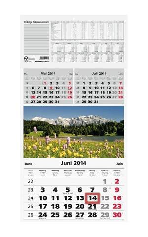 Preisvergleich Produktbild Dreimonatskalender 2019 Nr. 950-0000