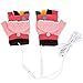 Produktbild REFURBISHHOUSE USB-beheizte Handschuhe Mitten Winter Hände Warme Laptop-Handschuhe Voll & Halb Beheizt Fingerlose Heizung Stricken Hände Warmer Waschbar Design pink