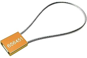 JW PRODUCTS 100 x Cable Security Seals, Cargo and Container - Numbered Tags (2.5mm Cable - Yellow)