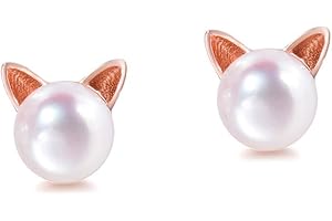 BAOBEI Kaguoy - Pendientes de plata para mujer, niñas, plata de ley 925, multicolor, pavé de circonita pequeña, aretes de gato, bonitos aretes de gato para mujeres y niñas, regalo de joyería de cumpleaños