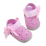 Bebé Prewalker Zapatos Auxma primeros pasos para bebé-niñas,Zapatos de flores de encaje,sandalias de bowknot para 0-6 6-12 12-18 meses (0-6 M, Rosado)