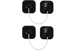Geliking 2 Pcs Password Fridge Lock, Children Safety Refrigerator Door Lock, Cabinet Lock, Kids Security Window Lock with Strong Adhesive (Black)