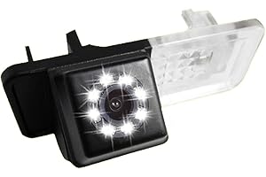 Berlingan 【Visione notturna a 8 LED】 Telecamera per retrovisione con luce targa di alta qualità, sostituzione per Smart R300/R350/Smart Fortwo Cabrio coupe carossblade W450 W451 W453 2004-2019