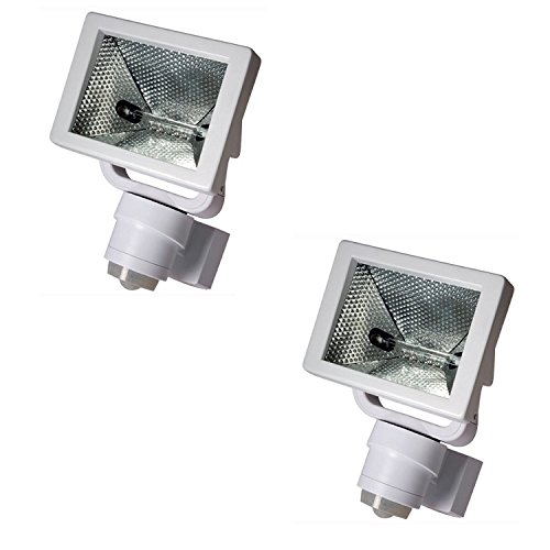 Preisvergleich Produktbild 2 x Timeguard weiss sicherheit Pro 500w PIR Energiespar-Halogen-Scheinwerfer