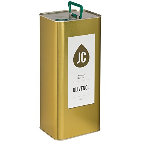 JC Olivenöl - JC Huile d'Olive - Supérieure Extra Vierge - Region Kalamata, PDO (AOP) - Prémium Qualité disponible en 3 conteneur (Flacon 500ml, Bidon 5 litres, Bidon 3 litres) (5 Liter)
