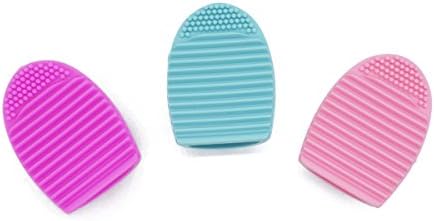 Makeup Brush Cleaner,Portable Silicone Brush Egg Scrubber Board Cosmetic Clean Tools 3 Pack