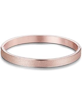 sweetiee–Armband aus Titan Frost Glitzer, Armreif oval gold rosa, 185mm