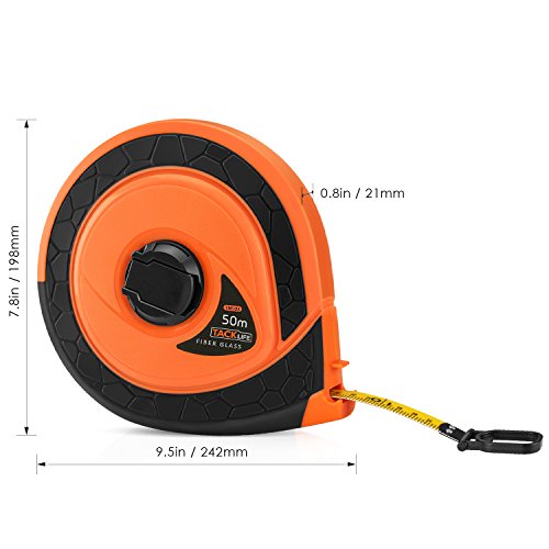 Tacklife TM-C03 Klassisches Maßband 50M, mit doppelseitiger Skalen von Zoll und Meter, Messung von Haushalt, Zimmerei - 2