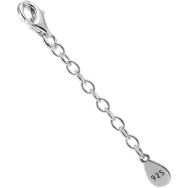 2 Estensori Per Collane In Argento 925 - 5,1 Cm E 7,6 Cm - Catene Con Moschettone Per Gioielli Fai Da Te