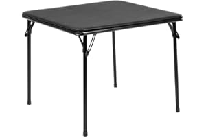 Flash Furniture Mindy Faltbarer Kindertisch mit Vinyl-Polsterplatte, quadratischer Aktivitätstisch für Kindertagesstätte und Klassenzimmer, Schwarz