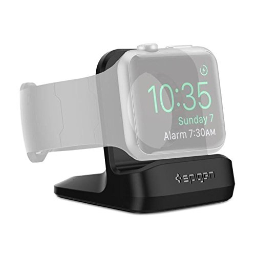 Apple Watch Ladestation, Spige [Prämie TPU][Kompatibel zum Nachtmodus] [WatchOS 2] für Apple Watch Series 1 / Series 2 / 42mm / 38mm, Apple Watch (2015), Apple Watch 2(2016), Apple Watch Sports, Apple Watch Stand , Apple Watch 2 Halterung - S350 Black