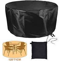 Kaufpirat Premium Tarpaulin Round Diameter 310 X 110 Cm Anthracite Garden Furniture Cover Protective Cover Outdoor Round Patio Table Cover Tables