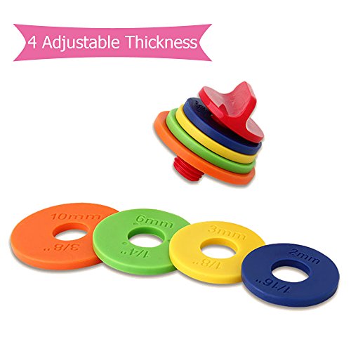 qseven verstellbar Buche Holz Teig Rolling Pin mit 4 Größe der bunten Ringe - 2