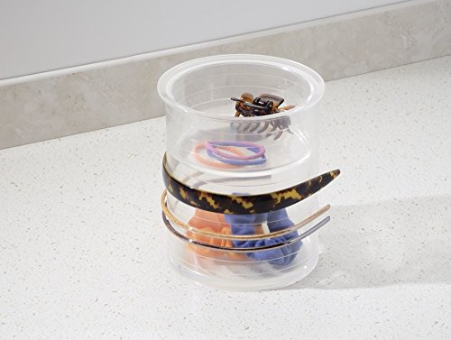mDesign Kosmetik Organizer – Aufbewahrungsbox für Haaraccessoires – auch zur Haarreifen Aufbewahrung geeignet – transparent und platzsparend