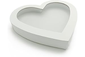 WENPACK 30.5cm Cardboard Heart Gift Box Cutout Fillable Paper Mache Charcuterie Board Sweet Birthday Food Tray for Treat (White, heart shape)