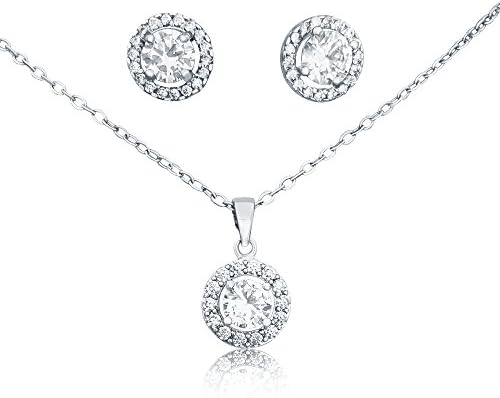 Wedding Jewellery Necklace and Earring Set, Real Diamond Look, Sparkling Cubic Zirconia, Crystal, Gift Box