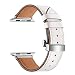 Produktbild Vamoro Lederarmband Ersatzband Ersatz Uhren-Armband Schmetterlingsschnalle Leder Armbanduhr Armband für IWatch Apple Watch 4 44mm(Weiß)