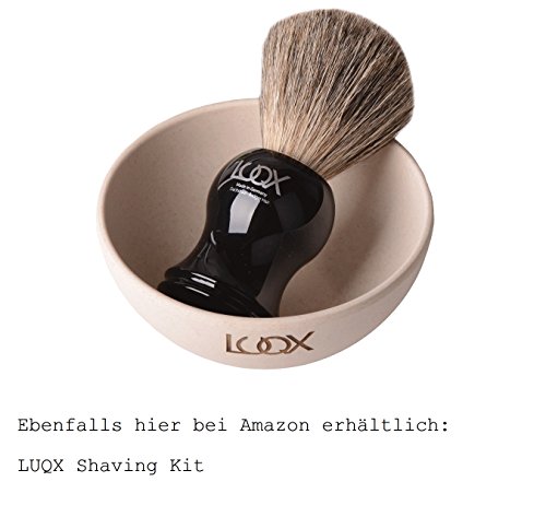 LUQX Rasierschale Bambus lackiert | Bruchsicherer Rasiermug | Rasierseifenschale handgearbeitet - 3