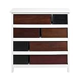 Rebecca Srl Kommode Schubladenschrank Schubladenkommode Sideboard 7 Schubladen Paulownienholz mehrfarbig Knöpfen Shabby Look Schlafzimmer Wohnräume (Code RE4336) - 8