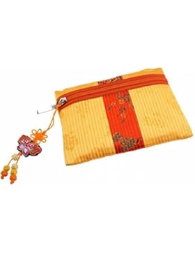 Elegante kleine Design Brieftasche für Frauen, Gelbe Farbe. Leicht und haltbar RamieStoff. Originalzubehör